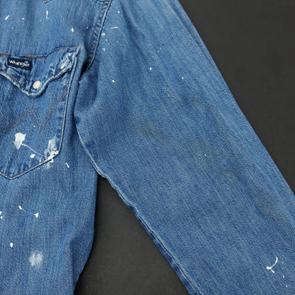 【中古】リベアバイジョンブル rebear by Johnbull Wrangler リメイク デニム ウエスタンシャツ ブルー【 F 】【 状態ランクC 】【 メンズ 】
