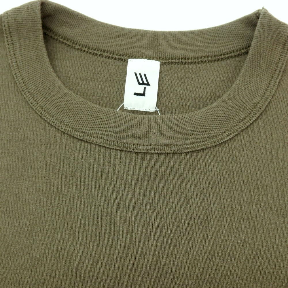 【中古】エルイー LE コットン クルーネック 半袖Ｔシャツ オリーブ【サイズF】【 状態ランクB 】【 メンズ 】 [EPD]