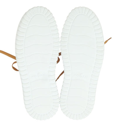 【中古】【未使用】ホーガン Hogan レザー スニーカー ホワイトxブラウン【 8 】【 状態ランクS 】【 メンズ 】