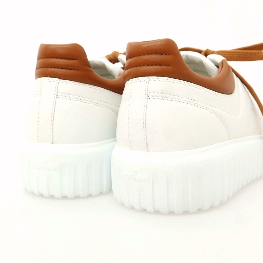 【中古】【未使用】ホーガン Hogan レザー スニーカー ホワイトxブラウン【 8 】【 状態ランクS 】【 メンズ 】