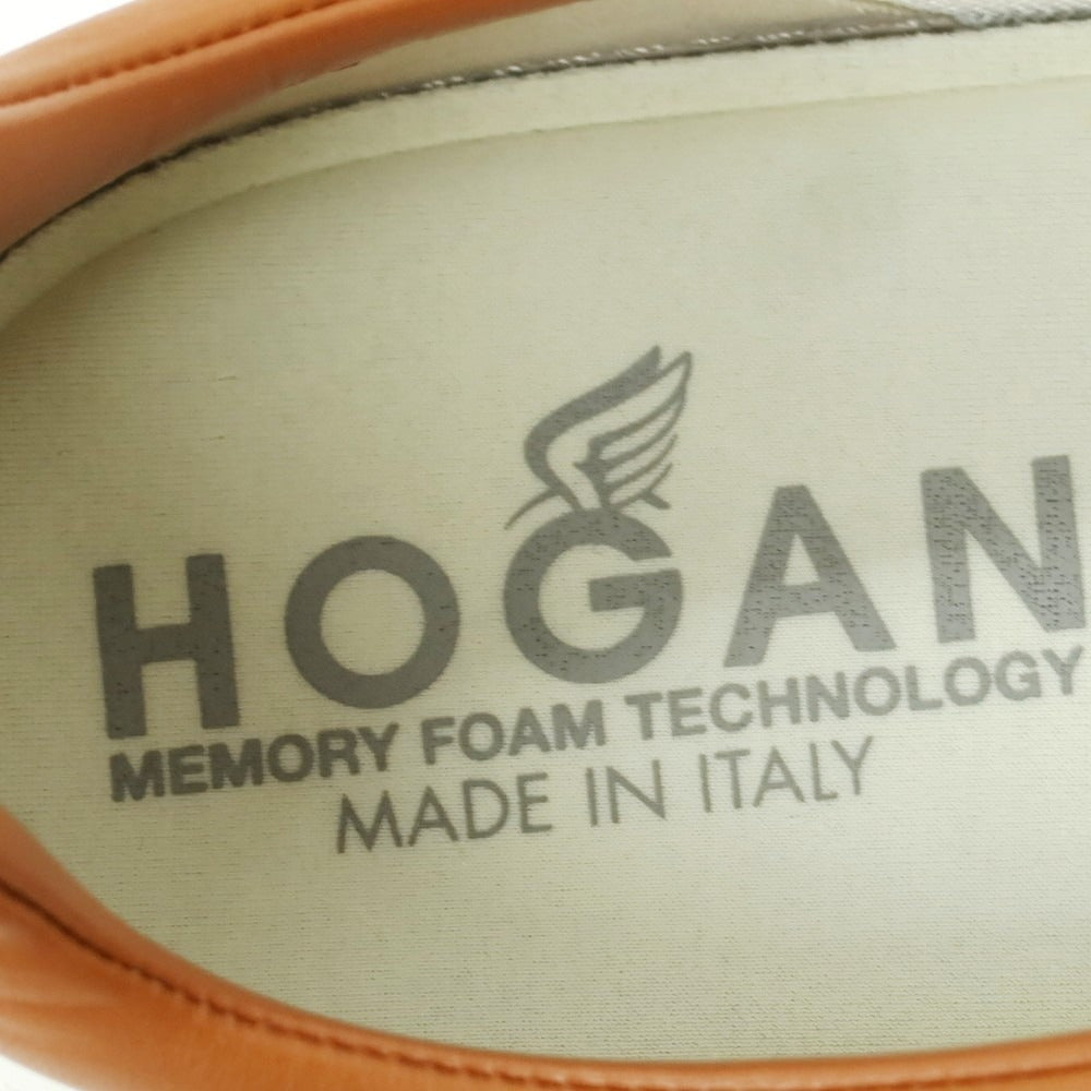 【中古】【未使用】ホーガン Hogan レザー スニーカー ホワイトxブラウン【 サイズ8 】【 状態ランクS 】【 メンズ 】 [BPD]