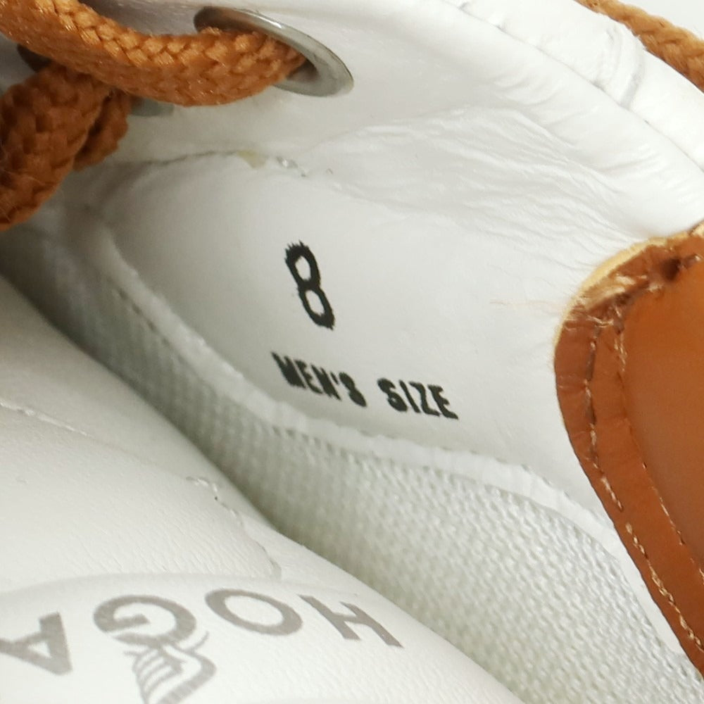 【中古】【未使用】ホーガン Hogan レザー スニーカー ホワイトxブラウン【 8 】【 状態ランクS 】【 メンズ 】