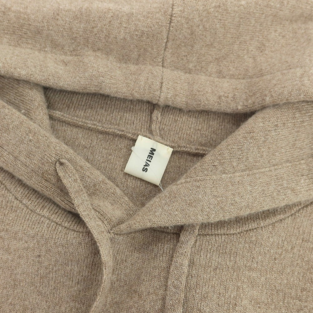 【中古】メイアス MEIAS ウールカシミヤ プルオーバー ニットパーカー ブラウンベージュ【 L 】【 状態ランクB 】【 メンズ 】