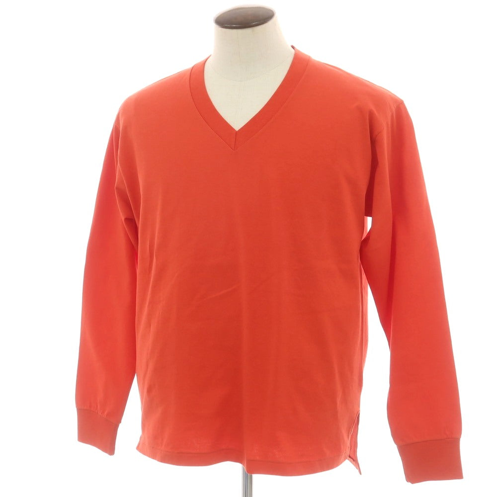 【中古】リパーパス RE-PURPOSE コットン天竺 Vネック 長袖Ｔシャツ レッドオレンジ【 L 】【 状態ランクB 】【 メンズ 】