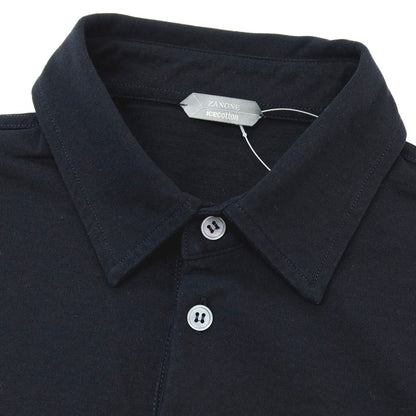 【中古】ザノーネ ZANONE アイスコットン 半袖ポロシャツ ダークネイビー【 表記なし（L位） 】【 状態ランクB 】【 メンズ 】