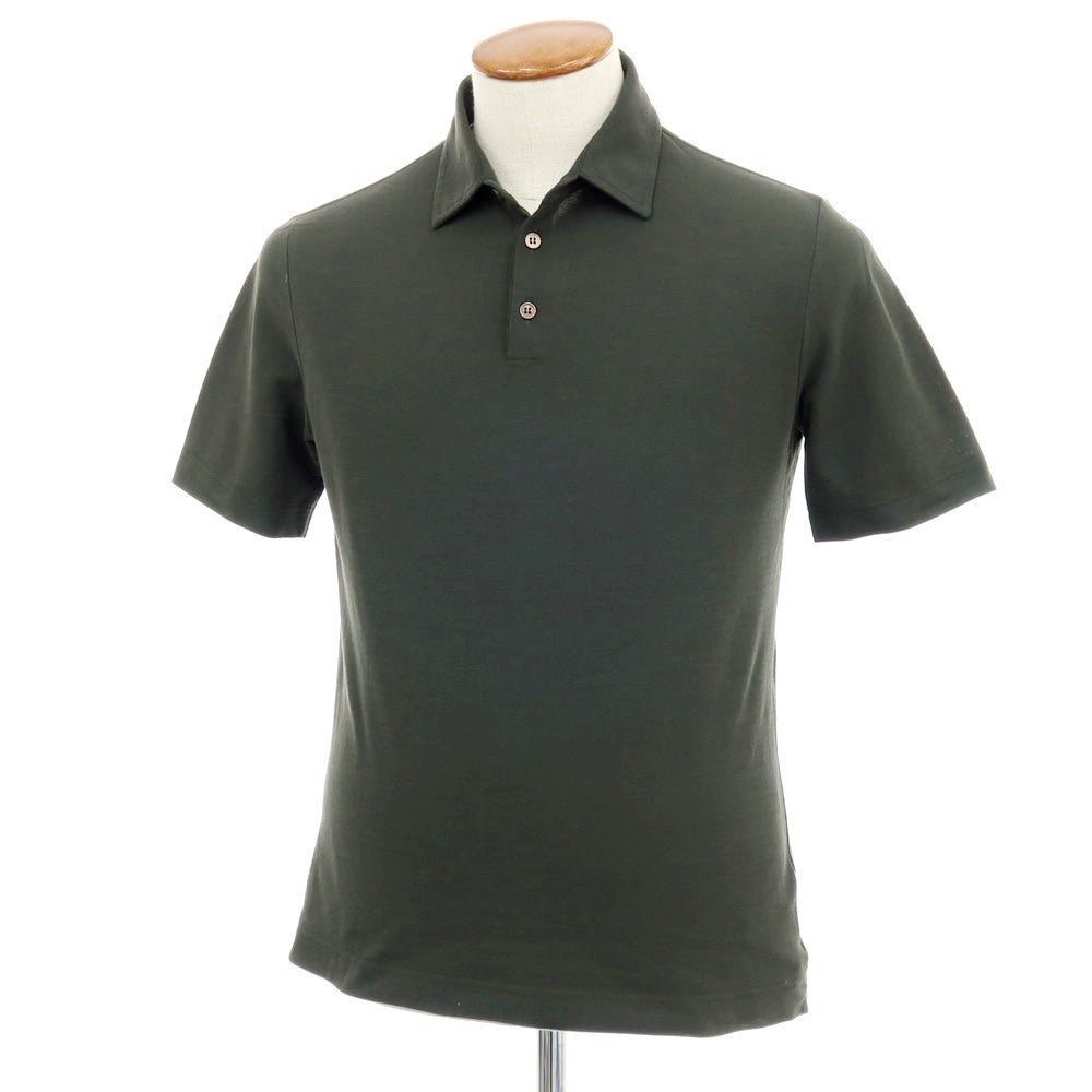 【中古】ザノーネ ZANONE アイスコットン 半袖ポロシャツ ダークオリーブ【 48 】【 状態ランクC 】【 メンズ 】