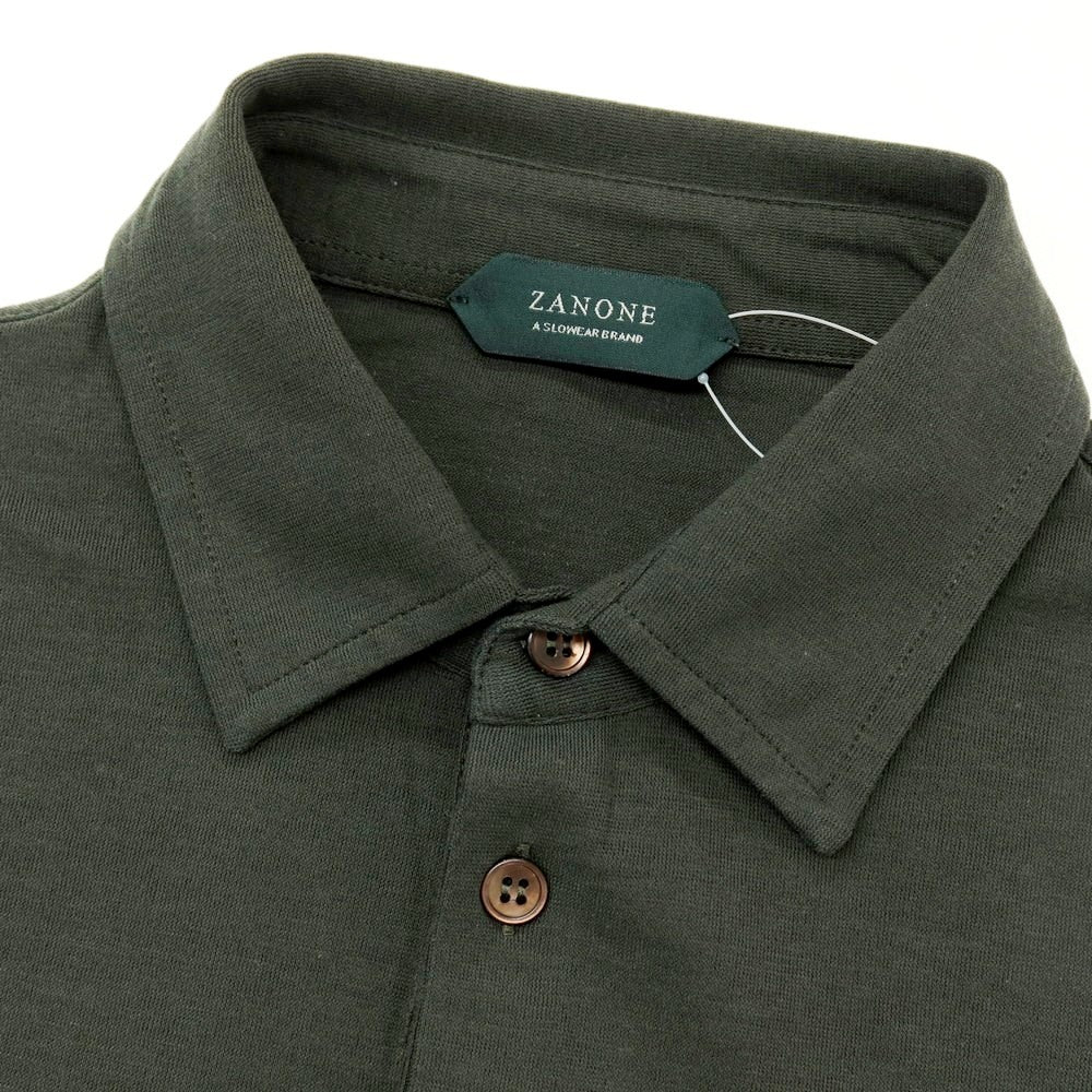 【中古】ザノーネ ZANONE アイスコットン 半袖ポロシャツ ダークオリーブ【 48 】【 状態ランクC 】【 メンズ 】