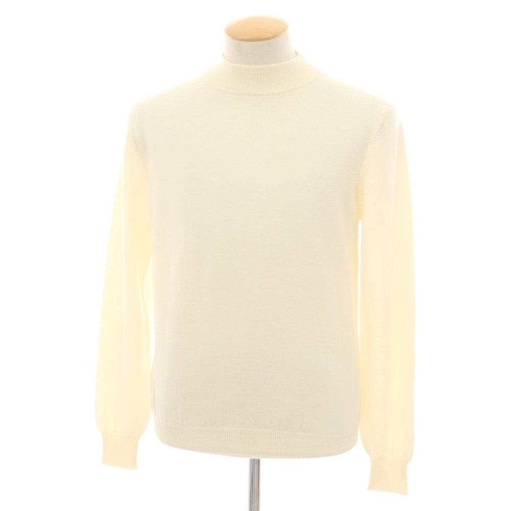 【中古】グランサッソ GRAN SASSO ウール モックネック プルオーバーニット アイボリー【 44 】【 状態ランクA 】【 メンズ 】