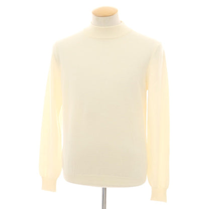 【中古】グランサッソ GRAN SASSO ウール モックネック プルオーバーニット アイボリー【 44 】【 状態ランクA 】【 メンズ 】