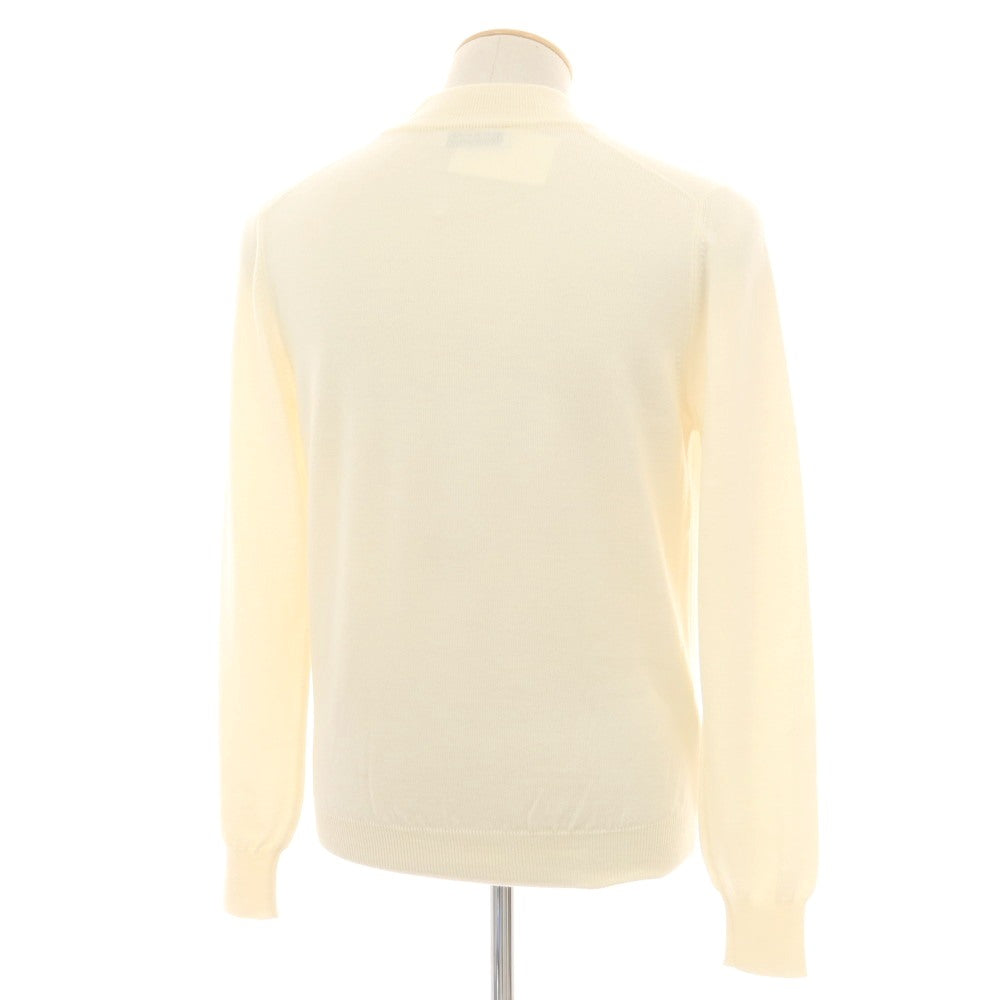 【中古】グランサッソ GRAN SASSO ウール モックネック プルオーバーニット アイボリー【 44 】【 状態ランクA 】【 メンズ 】