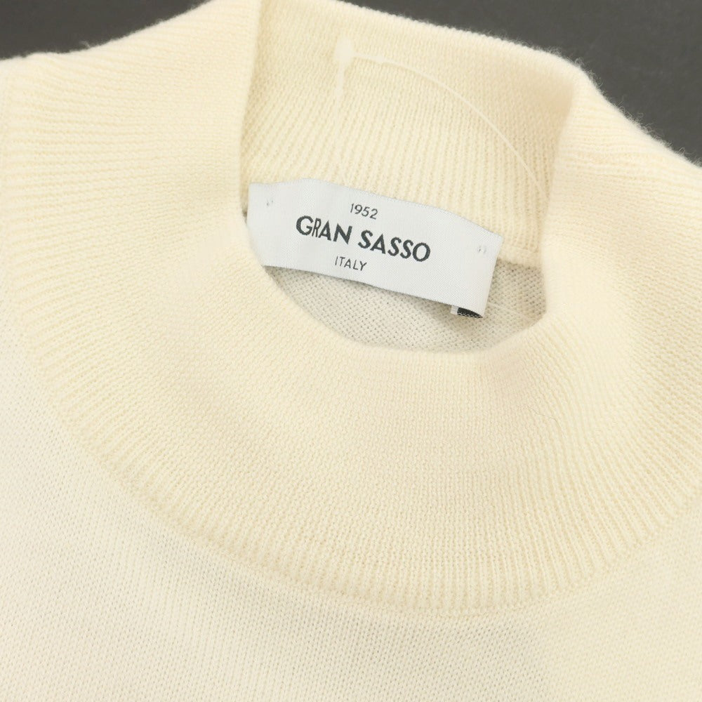 【中古】グランサッソ GRAN SASSO ウール モックネック プルオーバーニット アイボリー【 44 】【 状態ランクA 】【 メンズ 】