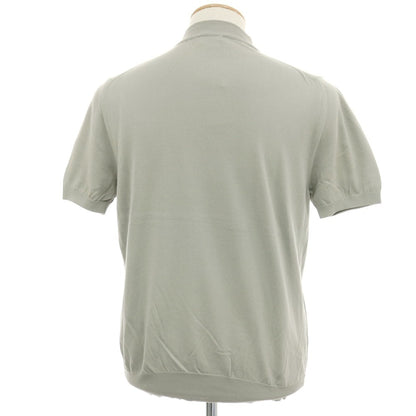 【中古】クルチアーニ CRUCIANI コットン モックネック 半袖 プルオーバーニット グリーングレー系【 46 】【 状態ランクB 】【 メンズ 】