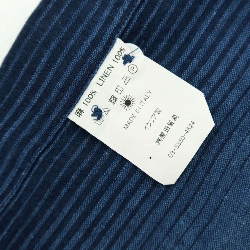 【中古】ジャンネット giannetto リネン カジュアルシャツ ネイビー【サイズ38】【 状態ランクB 】【 メンズ 】