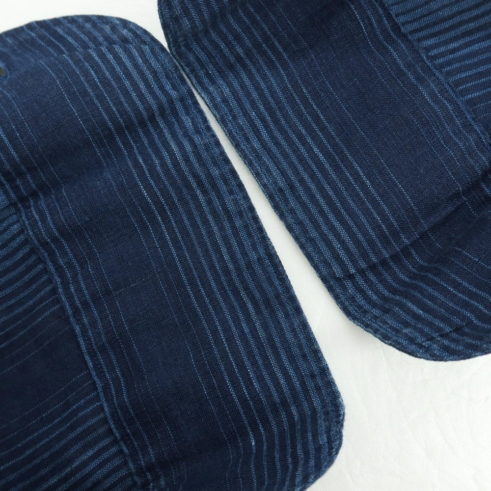 【中古】ジャンネット giannetto リネン カジュアルシャツ ネイビー【サイズ38】【 状態ランクB 】【 メンズ 】