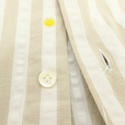 【中古】ジャンネット giannetto ストレッチコットン ストライプ カジュアルシャツ ベージュxホワイト【サイズ38】【 状態ランクC 】【 メンズ 】