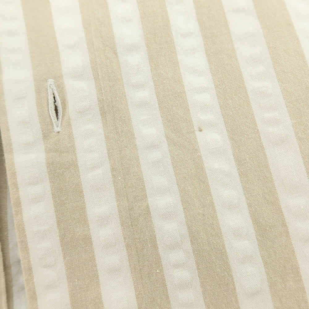 【中古】ジャンネット giannetto ストレッチコットン ストライプ カジュアルシャツ ベージュxホワイト【サイズ38】【 状態ランクC 】【 メンズ 】