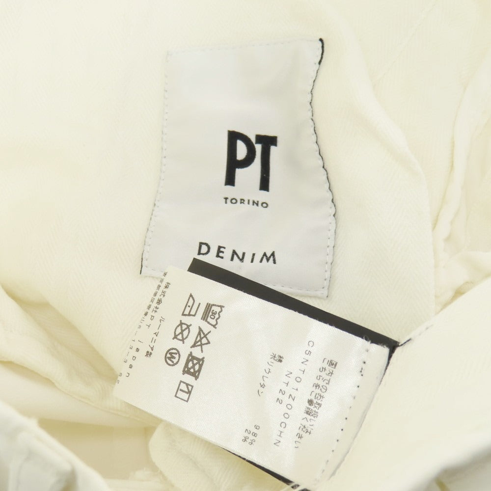 【SALE30%OFF/返品不可】【中古】ピーティートリノ デニム PT TORINO DENIM JUNGLE ストレッチ コットン カジュアルスラックスパンツ ホワイト【 サイズ29 】【 状態ランクC 】【 メンズ 】