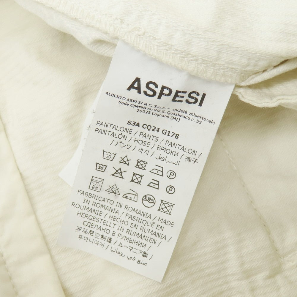 【中古】アスペジ ASPESI コットン イージーショートパンツ オフホワイト【 サイズ44 】【 状態ランクB 】【 メンズ 】 [CPD]