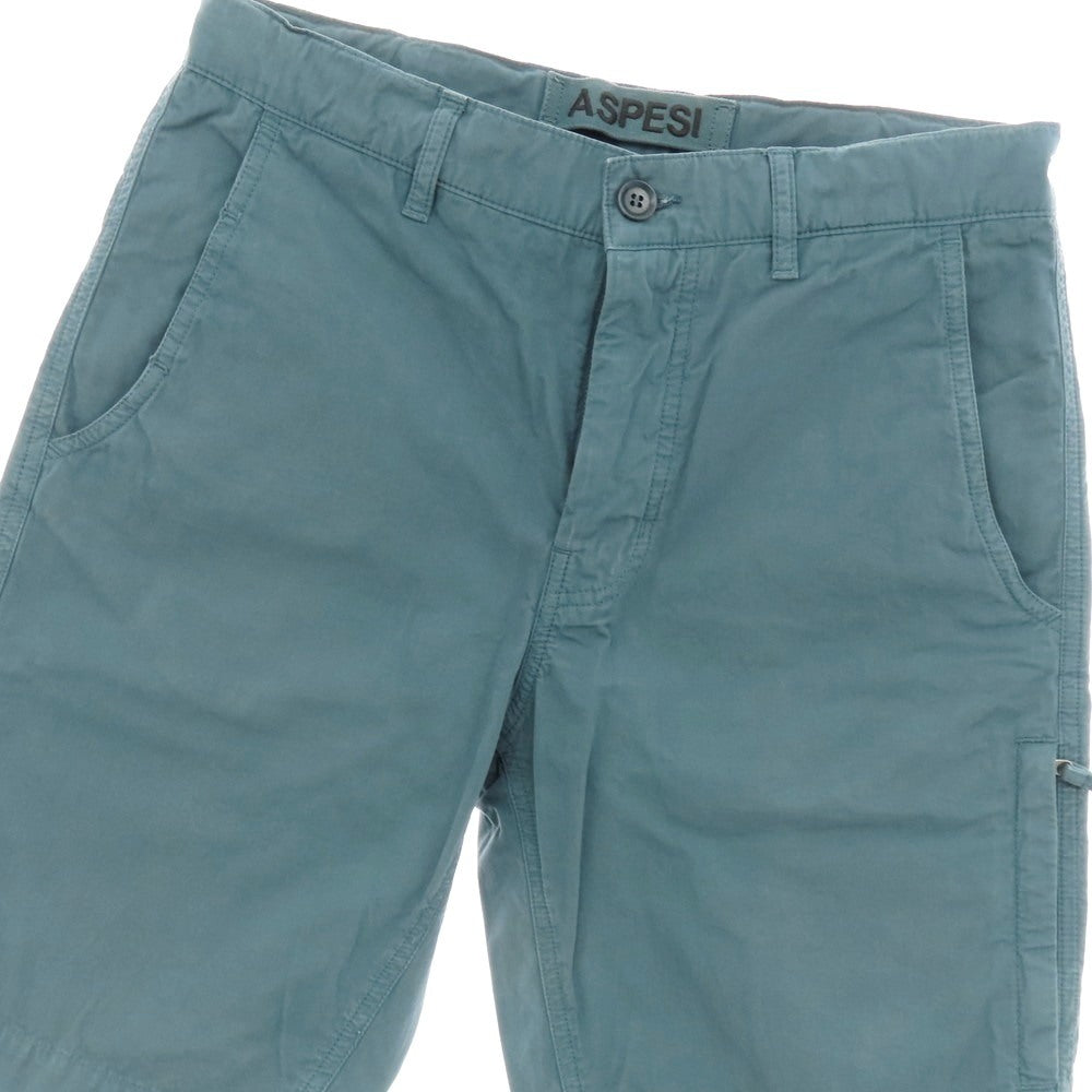 【中古】アスペジ ASPESI コットン イージーショートパンツ ブルーグリーン【 サイズ44 】【 状態ランクB 】【 メンズ 】 [DPD]