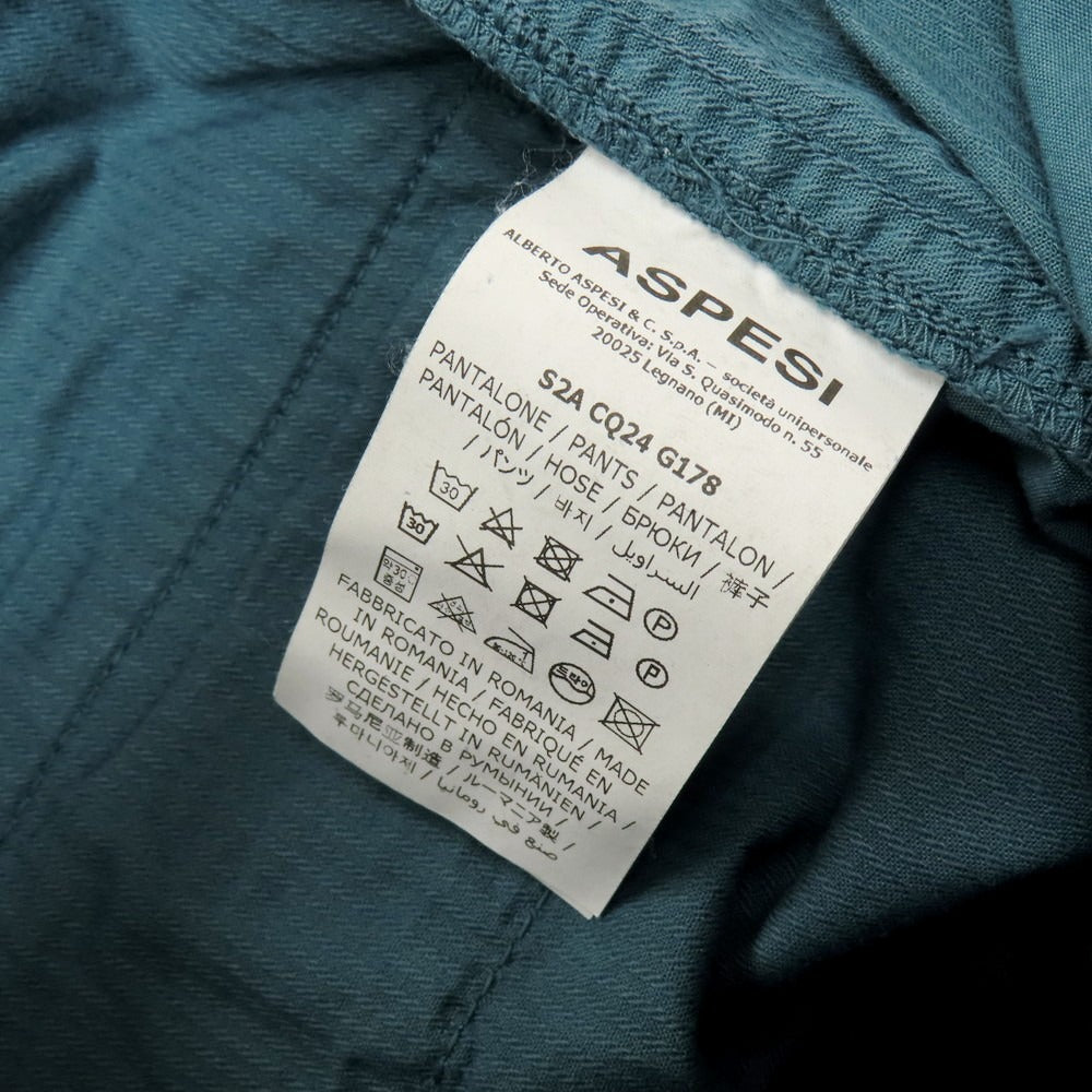 【中古】アスペジ ASPESI コットン イージーショートパンツ ブルーグリーン【 サイズ44 】【 状態ランクB 】【 メンズ 】 [DPD]
