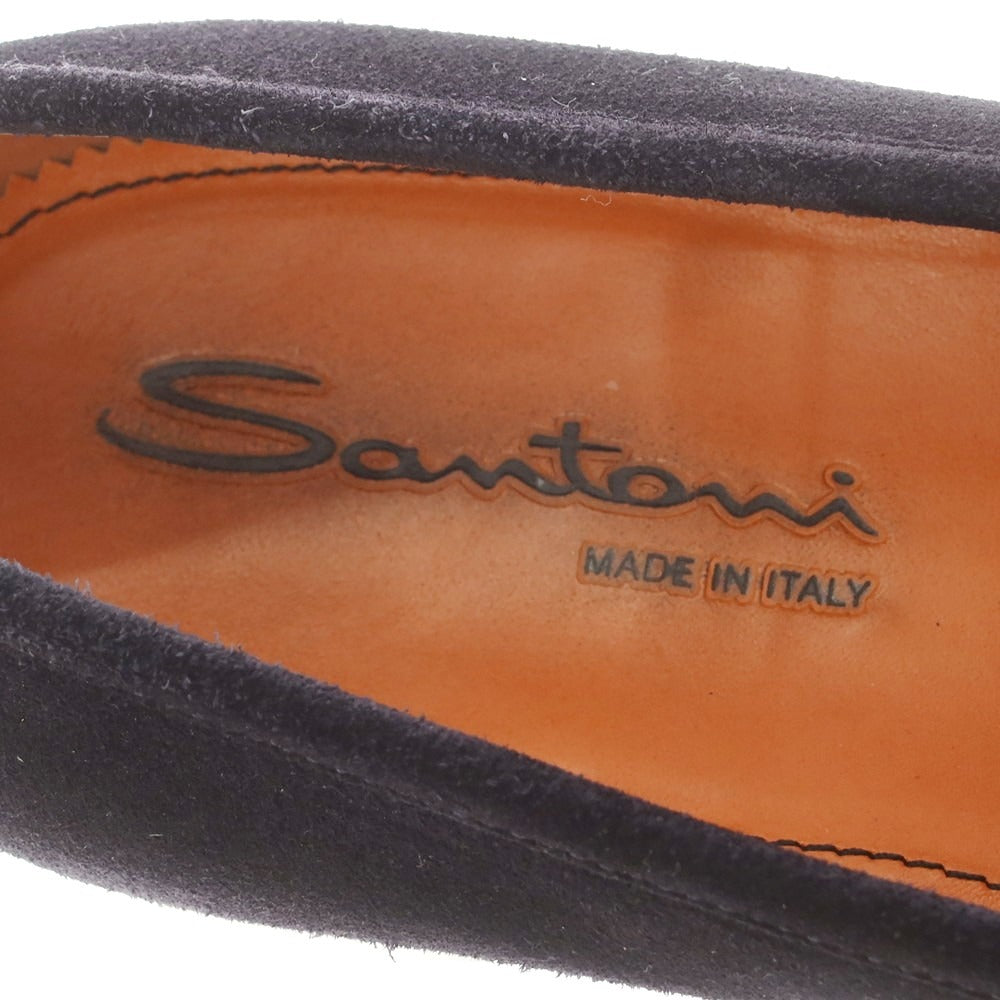 【中古】サントーニ Santoni スエード コインローファー ネイビー【 UK5 】【 状態ランクB 】【 メンズ 】