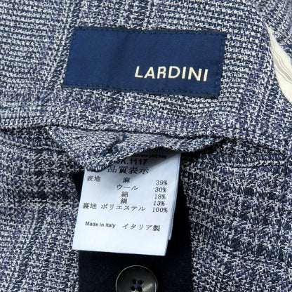 【中古】ラルディーニ LARDINI リネンウール チェック テーラードジャケット ネイビーxホワイト【 46 】【 状態ランクB 】【 メンズ 】
