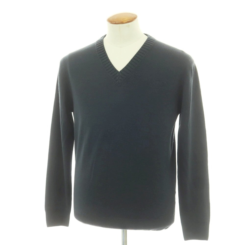 【中古】クルチアーニ CRUCIANI ウール Vネック プルオーバーニット ダークグリーン【 48 】【 状態ランクC 】【 メンズ 】