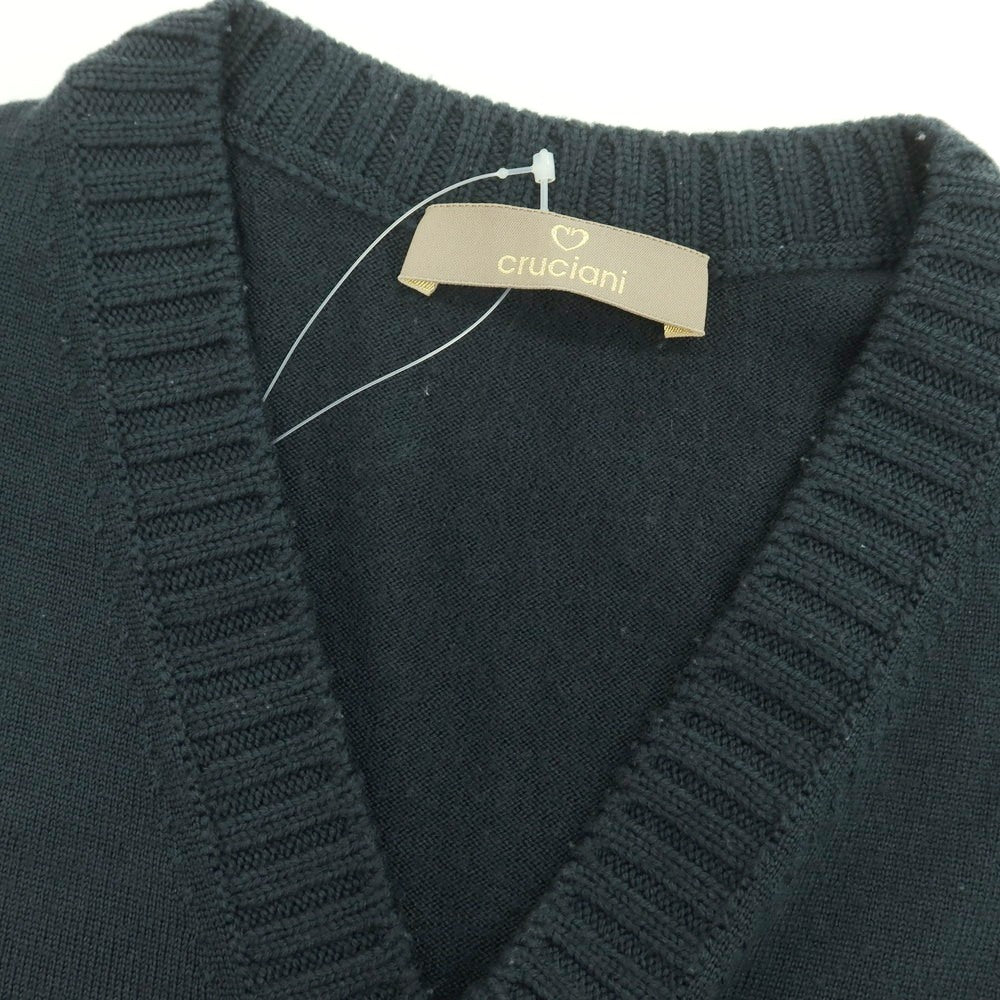 【中古】クルチアーニ CRUCIANI ウール Vネック プルオーバーニット ダークグリーン【 48 】【 状態ランクC 】【 メンズ 】