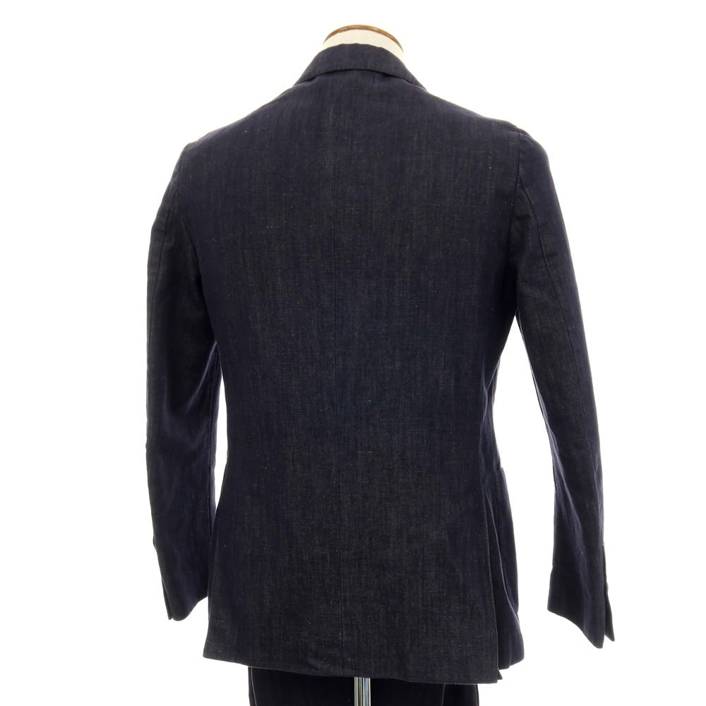 【中古】ラルディーニ LARDINI コットンリネン 3つボタンスーツ ネイビー【サイズ46】【 状態ランクB 】【 メンズ 】