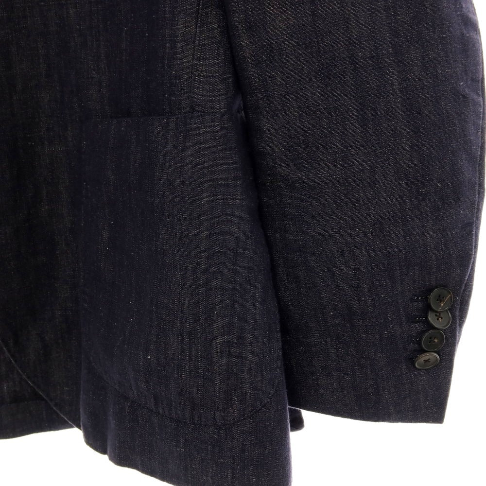 【中古】ラルディーニ LARDINI コットンリネン 3つボタンスーツ ネイビー【サイズ46】【 状態ランクB 】【 メンズ 】