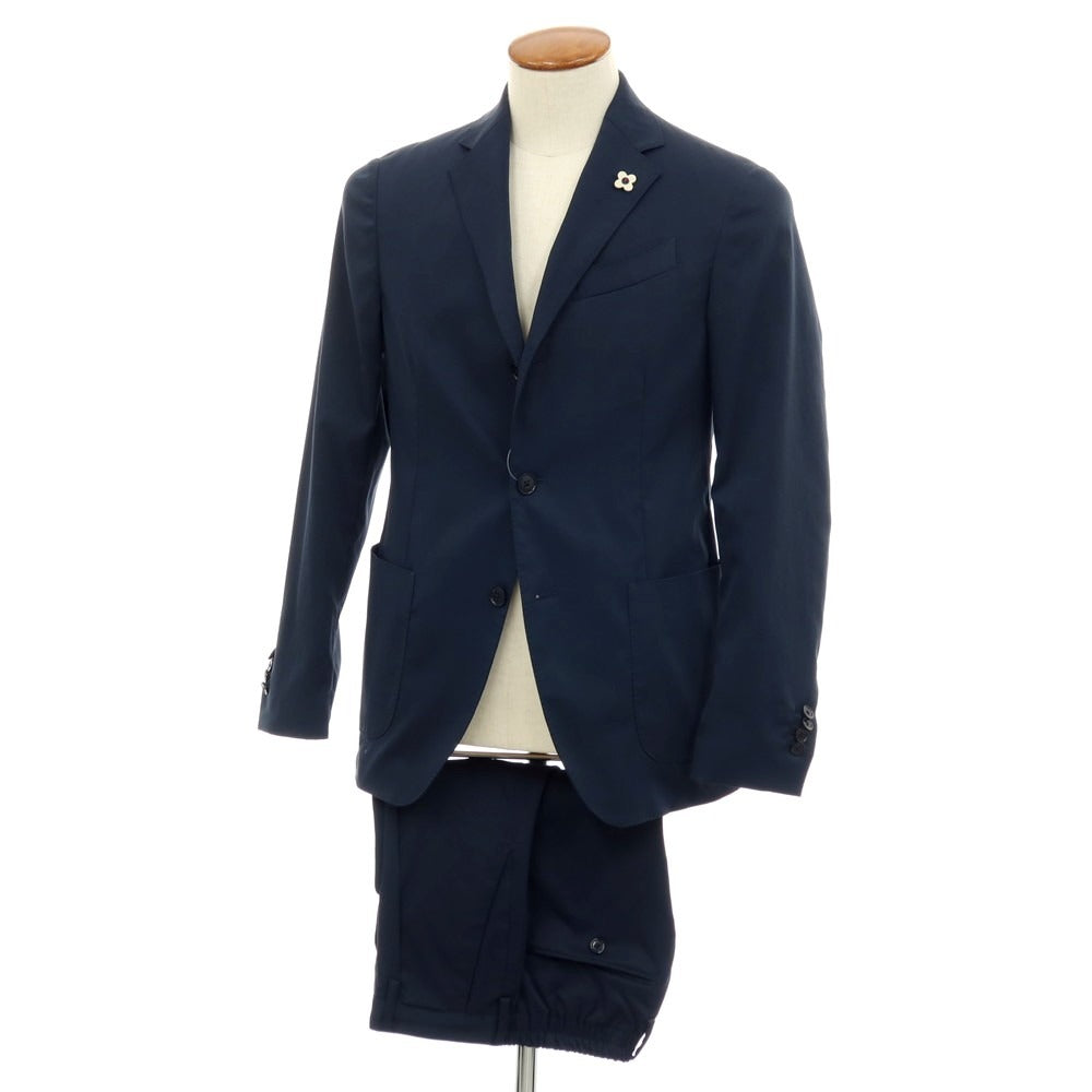 【中古】ラルディーニ LARDINI easy wear ポリエステル 3つボタンスーツ ネイビー【サイズ46】【 状態ランクB 】【 メンズ 】