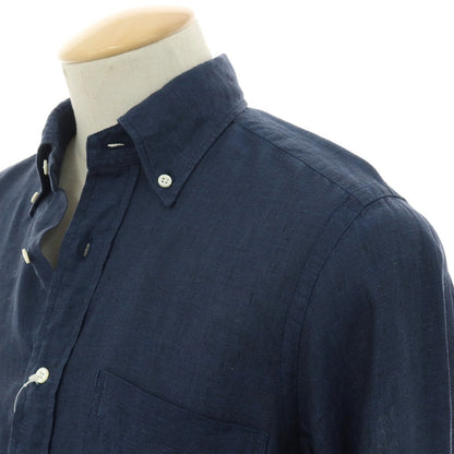 【中古】ビームスエフ BEAMS F リネン カジュアルシャツ ネイビー【サイズ38】【 状態ランクB 】【 メンズ 】