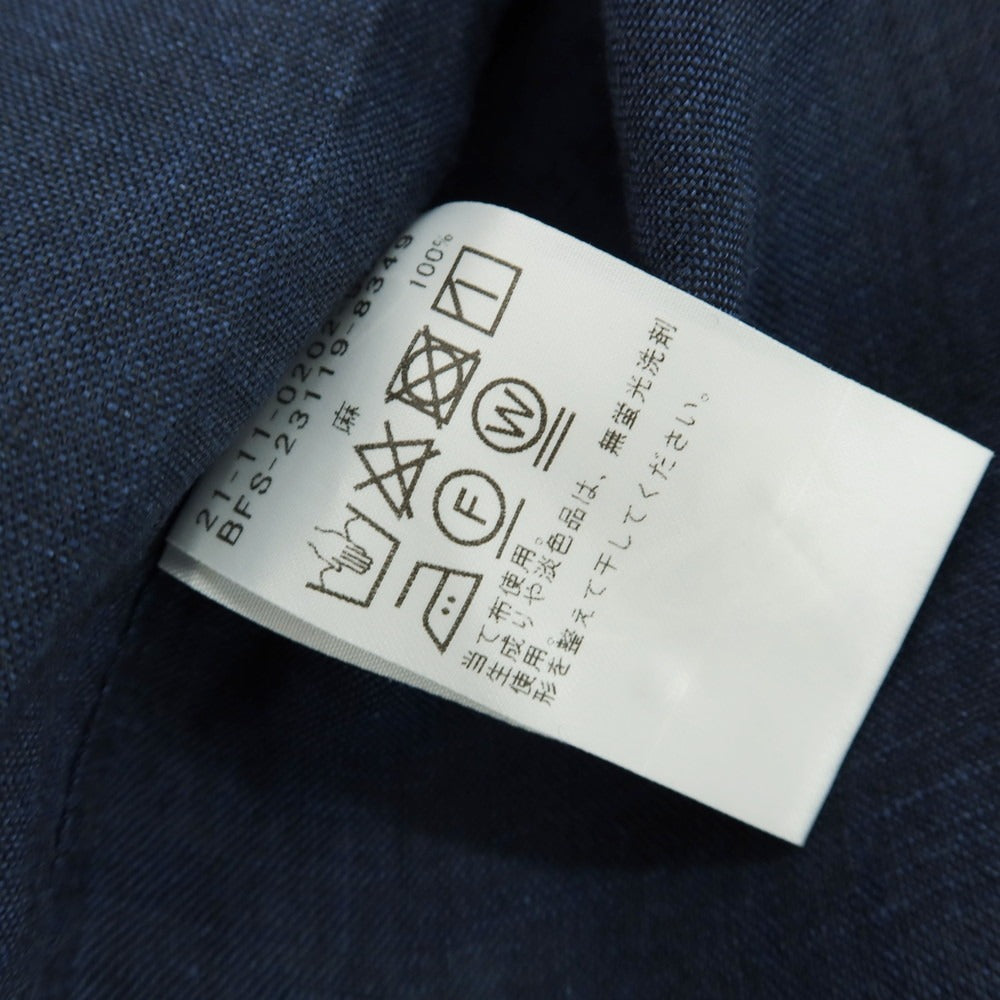 【中古】ビームスエフ BEAMS F リネン カジュアルシャツ ネイビー【サイズ38】【 状態ランクB 】【 メンズ 】