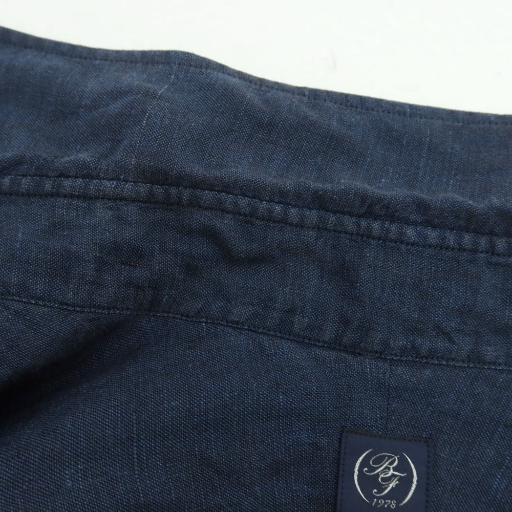 【中古】ビームスエフ BEAMS F リネン カジュアルシャツ ネイビー【サイズ38】【 状態ランクB 】【 メンズ 】