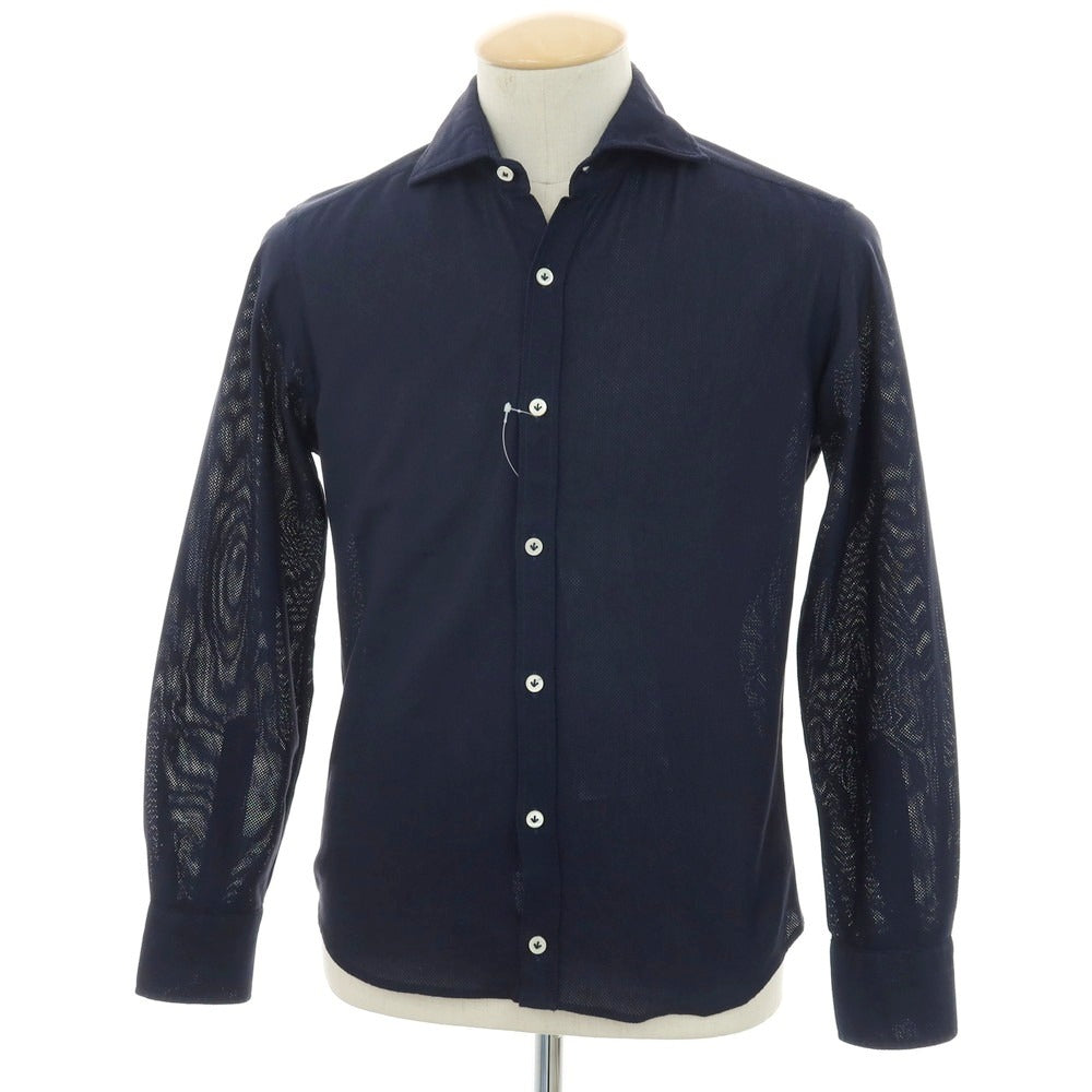 【中古】ジャンネット giannetto コットン ドレスシャツ ネイビー【サイズXS】【 状態ランクB 】【 メンズ 】