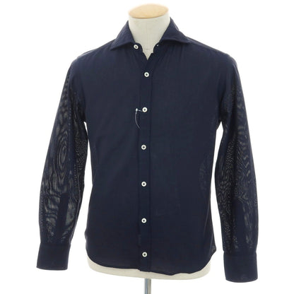 【中古】ジャンネット giannetto コットン ドレスシャツ ネイビー【サイズXS】【 状態ランクB 】【 メンズ 】