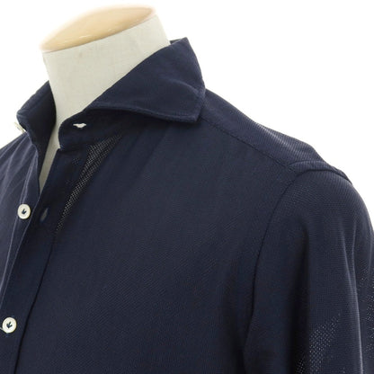 【中古】ジャンネット giannetto コットン ドレスシャツ ネイビー【サイズXS】【 状態ランクB 】【 メンズ 】