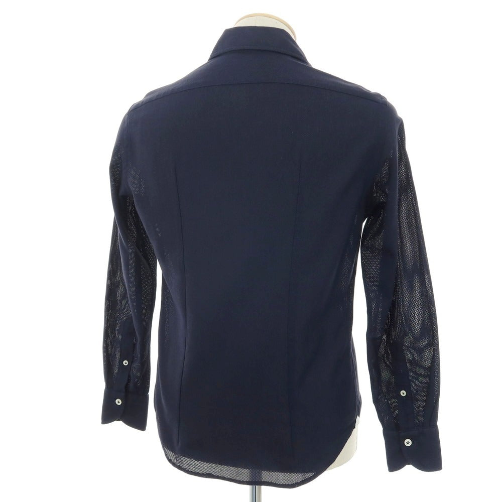 【中古】ジャンネット giannetto コットン ドレスシャツ ネイビー【サイズXS】【 状態ランクB 】【 メンズ 】