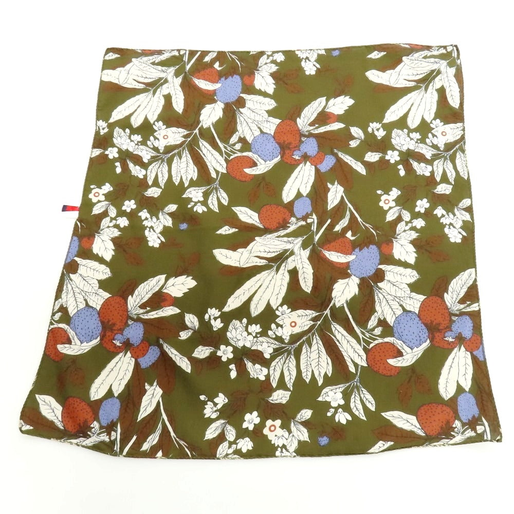 【中古】フマガッリ Fumagalli コットン プリント スカーフ オリーブxブラウン【 状態ランクB 】【 メンズ 】