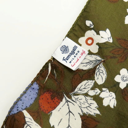 【中古】フマガッリ Fumagalli コットン プリント スカーフ オリーブxブラウン【 状態ランクB 】【 メンズ 】