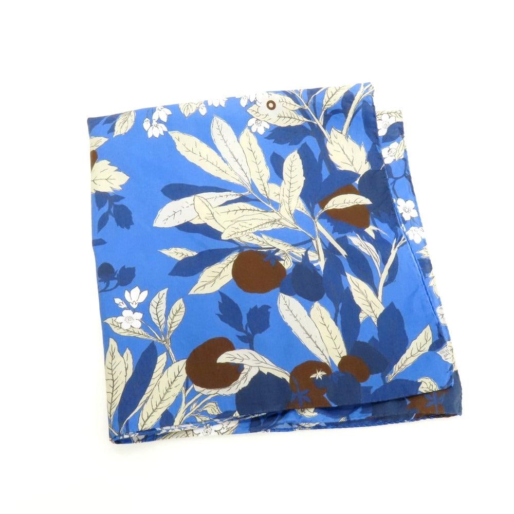 【中古】フマガッリ Fumagalli コットン プリント スカーフ ブルーxダークベージュ【 状態ランクB 】【 メンズ 】