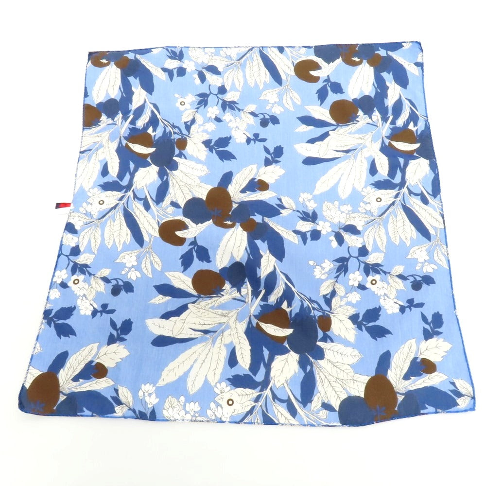 【中古】フマガッリ Fumagalli コットン プリント スカーフ ブルーxダークベージュ【 状態ランクB 】【 メンズ 】
