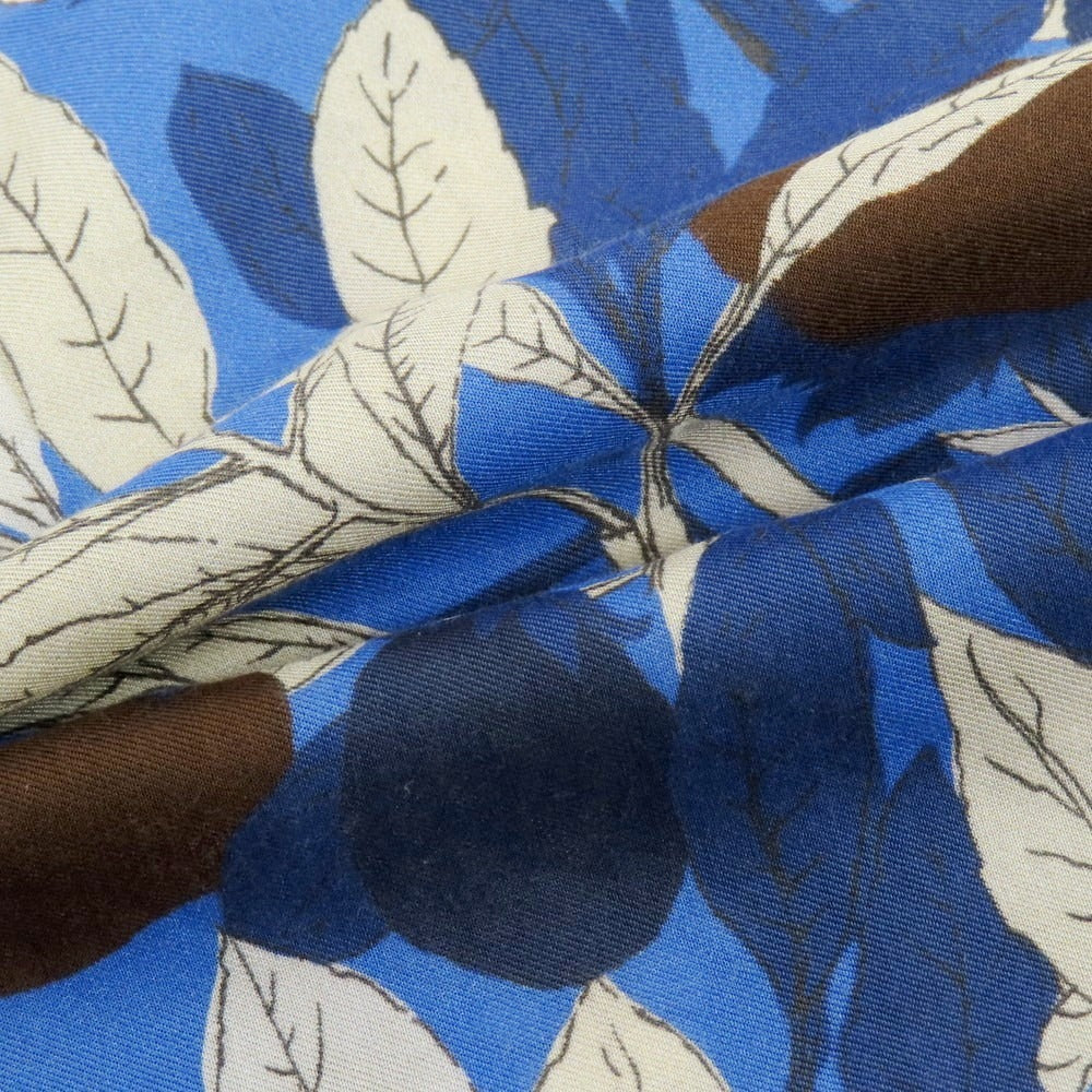 【中古】フマガッリ Fumagalli コットン プリント スカーフ ブルーxダークベージュ【 状態ランクB 】【 メンズ 】