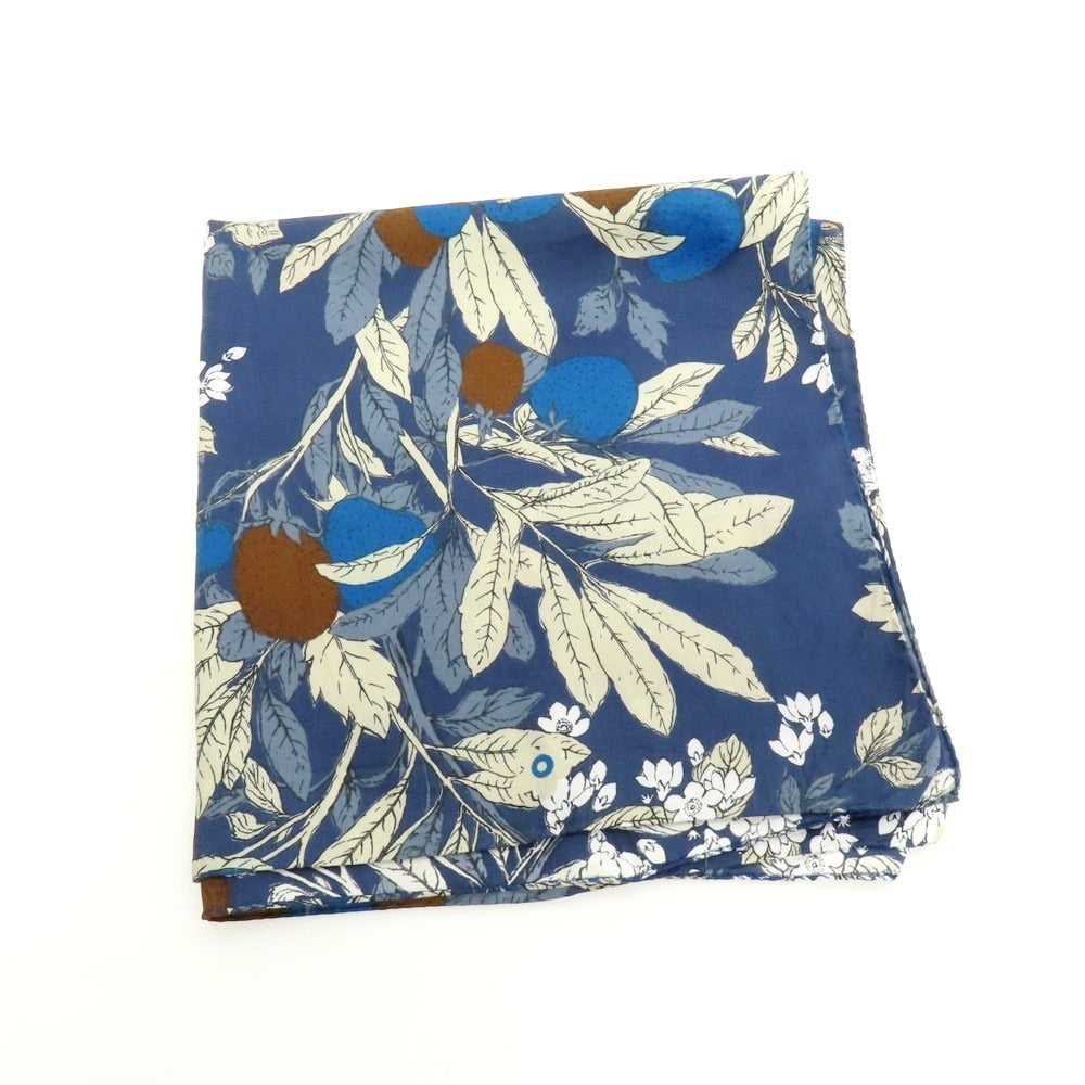 【中古】フマガッリ Fumagalli コットンシルク プリント スカーフ ネイビーxグレージュ【 状態ランクB 】【 メンズ 】