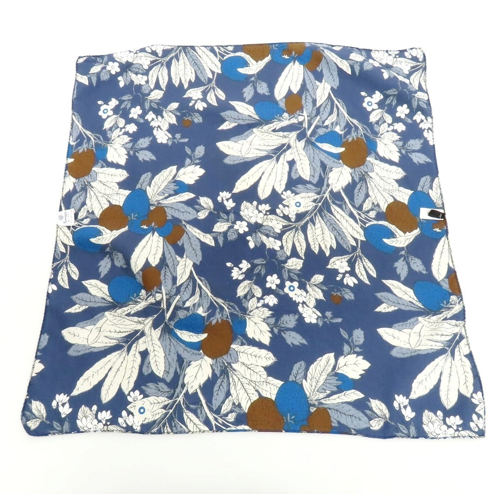 【中古】フマガッリ Fumagalli コットンシルク プリント スカーフ ネイビーxグレージュ【 状態ランクB 】【 メンズ 】