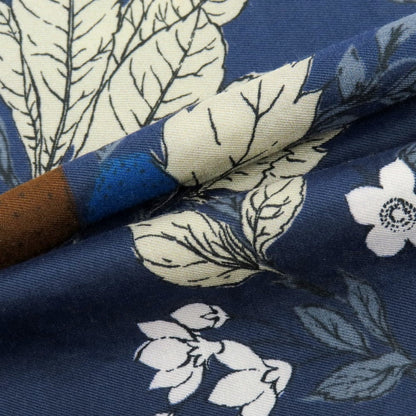 【中古】フマガッリ Fumagalli コットンシルク プリント スカーフ ネイビーxグレージュ【 状態ランクB 】【 メンズ 】