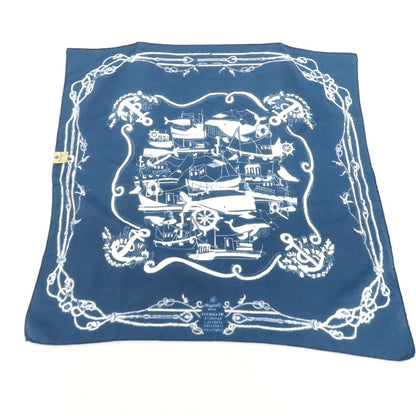 【中古】フマガッリ Fumagalli コットン プリント スカーフ ネイビーxホワイト【 状態ランクB 】【 メンズ 】