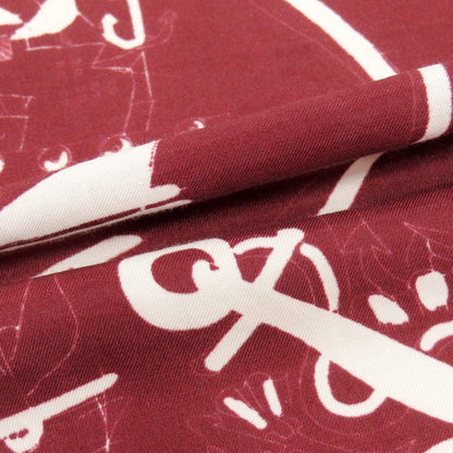 【中古】フマガッリ Fumagalli コットン プリント スカーフ ワインレッド【 ホワイト 】【 状態ランクB 】【 メンズ 】