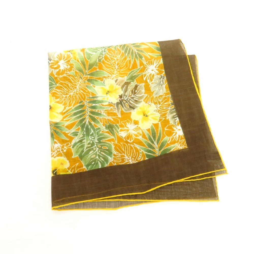 【中古】ヴィンセンツォミオッツァ Vincenzo Miozza コットンシルク プリント スカーフ オレンジxブラウン【 状態ランクB 】【 メンズ 】