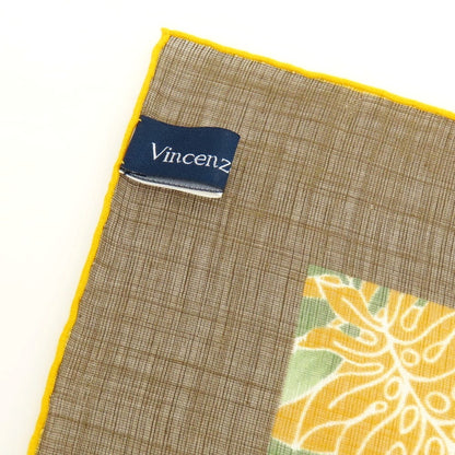 【中古】ヴィンセンツォミオッツァ Vincenzo Miozza コットンシルク プリント スカーフ オレンジxブラウン【 状態ランクB 】【 メンズ 】